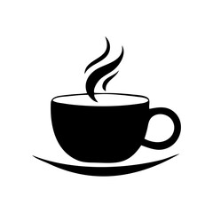 Obraz premium A black coffee cup with steam rising from it