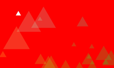 The image is of a red background with several triangles in varying shades of yellow, orange, and white.