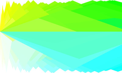 This is an abstract image with bright yellow, green, and blue colors. The colors are separated into three horizontal sections.