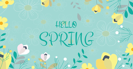 Spring template with beautiful flower. Vector illustration