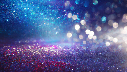 abstract glitter silver, purple, blue lights background.