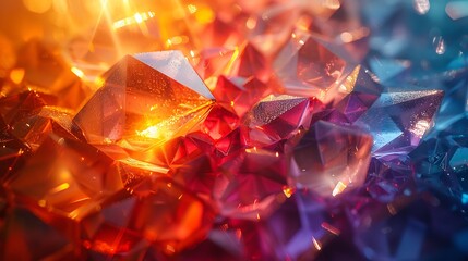 Explore the shimmering beauty of a photonic crystal, where light bends and refracts to create a...