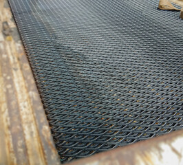 steel wire mesh for steel construction materials, concept images or samples of steel products prepared to be delivered to customers.