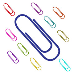 Paper clip clamp colorful vector. set of colorful paper clip icon vector illustration on white background