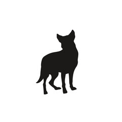 Silhouette of a dog in vector, flat style.