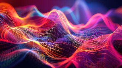 An abstract representation of sound waves in vibrant colors