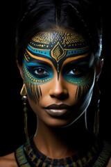 Dramatic face painting portrait