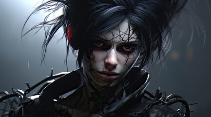 dark and gritty fantasy character portrait