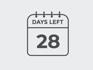28 days to go countdown template. 28 day Countdown left days banner design. 28 Days left countdown timer
