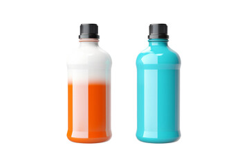 Harmonious Hydration: A Pair of Water Bottles. On a White or Clear Surface PNG Transparent Background.