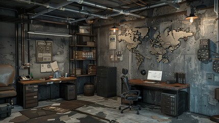 Apocalyptic Fallout Shelter Office