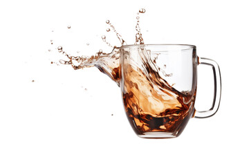 Liquid Alchemy: A Glass Cup of Dreams. On a White or Clear Surface PNG Transparent Background.