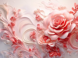 elegant floral background with pink roses