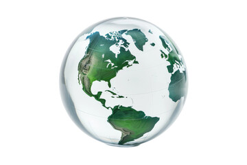 Fototapeta premium Verdant Refractions: A Glass Globe Adorned With Lush Green Leaves. On a White or Clear Surface PNG Transparent Background.
