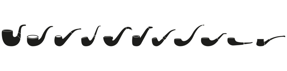 Smoking pipe icon vector set. Smoking illustration sign collection. Tobacco symbol or logo.