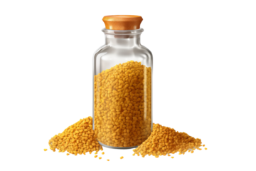 Sunshine in a Bottle. On a White or Clear Surface PNG Transparent Background.