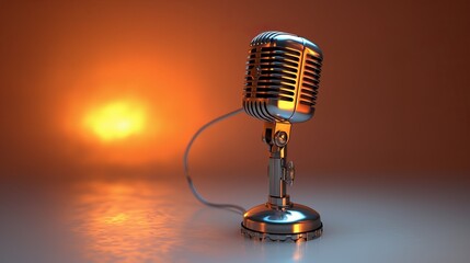 3D icon of a microphone isolated on a white background, representing karaoke in a trendy and modern vector style, versatile for various purposes.