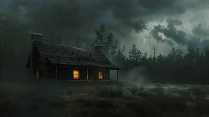 he storm rages outside, inside a secluded cabin, a group of travelers find themselves trapped.