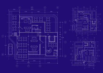 Floor plan designed building on the drawing.