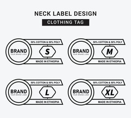 Neck Label Clothing Tag Template Concept Vector or EPS