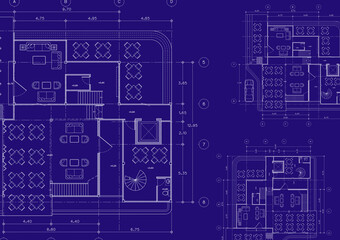 Floor plan designed building on the drawing.