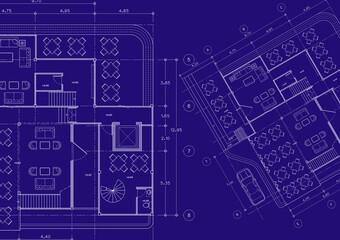 Floor plan designed building on the drawing.