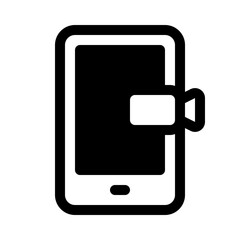 Mobile Live Stream Glyph Icon