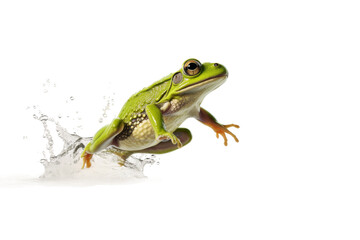 Obraz premium The Leaping Frog. On a White or Clear Surface PNG Transparent Background.