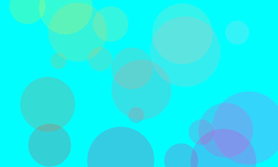 The image is of several large and small circles of varying opacity and color against a blue background.