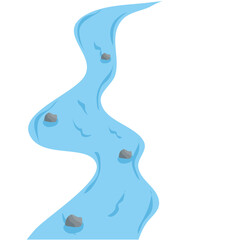 Illustration of a river flow with stones