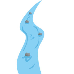 Illustration of a river flow with stones