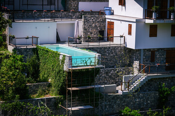 swimming pool in a house in a mountain village in Cyprus