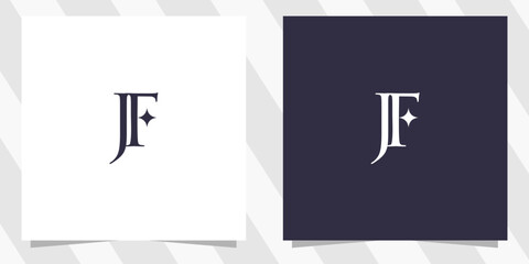 letter jf fj logo design