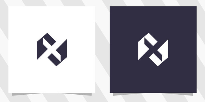letter nx xn logo design vector
