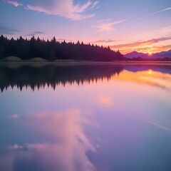 Fototapeta premium sunrise over the lake