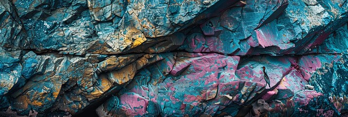Vivid Contrast in Pink and Blue Natural Marble Texture