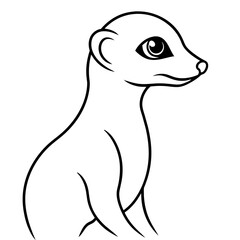 Meerkat vector icon illustration line art