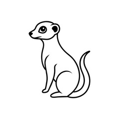 Meerkat vector icon illustration line art