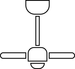 Celling fan icon in trendy line style editable stock. Air Fan vector sign. Celling fan icon clipart avatar logotype symbol to cool the room and circulate the air isolated on transparent background.