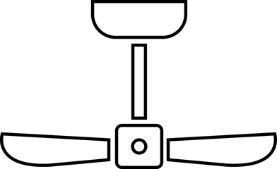 Celling fan icon in trendy line style editable stock. Air Fan vector sign. Celling fan icon clipart avatar logotype symbol to cool the room and circulate the air isolated on transparent background.