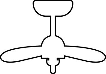 Celling fan icon in trendy line style editable stock. Air Fan vector sign. Celling fan icon clipart avatar logotype symbol to cool the room and circulate the air isolated on transparent background.