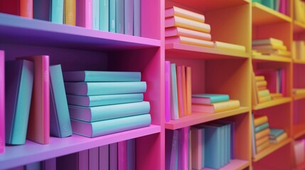 pastel book shelves
