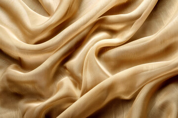 Golden Silk Fabric Close-Up