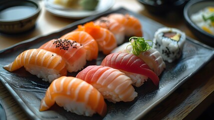 a minimal sushi set-up