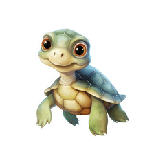 Turtle Isolated Detailed Watercolor Hand Drawn Painting Illustration
