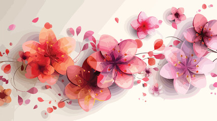 Beautiful blossoming flowers on white background Vector