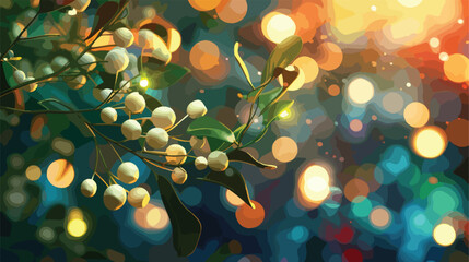 Beautiful Christmas composition with mistletoe plant - Powered by Adobe