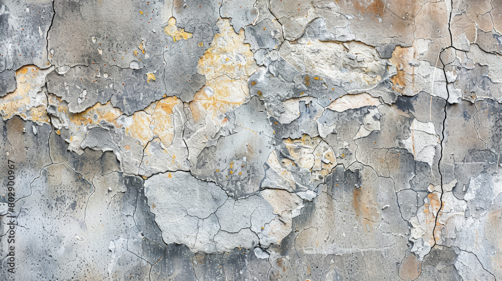 Poster high-resolution image showcasing the grungy texture of peeling paint on an old wall