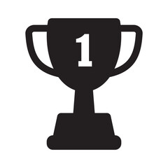 First place icon. Trophy cup, winner cup, victory cup vector icon.