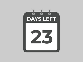 23 days to go countdown template. 23 day Countdown left days banner design. 23 Days left countdown timer
